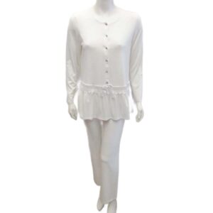 Βαμβακερή κουμπωτή Πυζάμα CLAIRE Katrania 8832,εκρού-ιβουάρ.