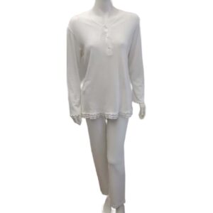 Γυναικεία Πυζάμα με πατιλέτα και δαντέλα SCHERZO Homewear 1750,λευκό.