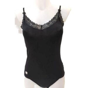 Φανελάκι-Top MINERVA Fimelle με δαντέλα 9281,μαύρο.