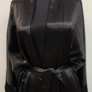 Σατέν Γυναικεία Ρόμπα SECRET GARDEN M-Aris 170,μαύρο.