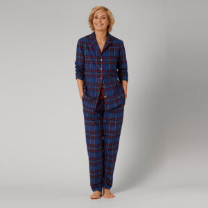 Γυναικεία Κουμπωτή Πυζάμα Καρώ TRIUMPH Boyfriend PW X 10209563,μπλε-κόκκινο(Μ007).