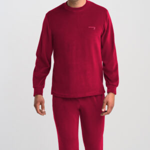 Ανδρική βελούδινη πυζάμα GIOTA Homewear 2445,μπορντώ.