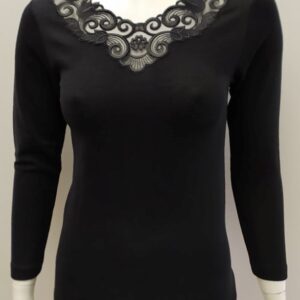 Μάλλινη μπλούζα-Outwear Juliette SG 4519,μαύρο.