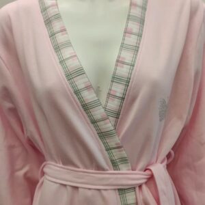 Βαμβακερή σταυρωτή Ρόμπα LYDIA Creations 17521,ροζ.