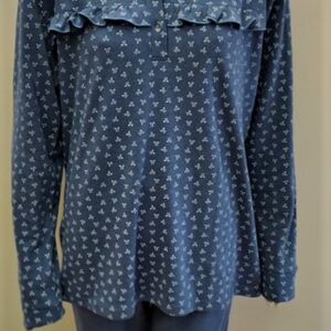 Βαμβακερή Γυναικεία Πυζάμα με πατιλέτα GIOTA Homewear 1825,μπλε ρουά.