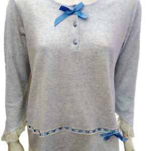 Βαμβακερή μακρυμάνικη Πυζάμα SCHERZO Homewear 1848,γαλάζιο.