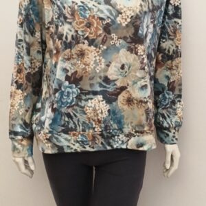 Γυναικεία βαμβακερή Πυζάμα με κολάν παντελόνι BILLY'S Fashion 20561,φλοράλ-εμπριμέ.