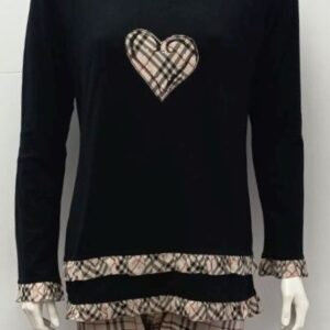 Βαμβακερή Γυναικεία Πυζάμα PRIMAVERA Homewear Σ 220,μαύρο/μπεζ καρώ.