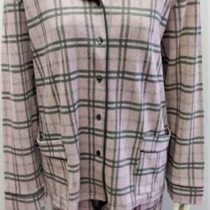 Βαμβακερή Γυναικεία Κουμπωτή Πυζάμα BILLY'S Fashion 19585,γκρι-ροζ.