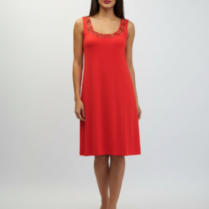 Φόρεμα με φαρδιά τιράντα CLAIRE Katrania 4958,πορτοκαλί.