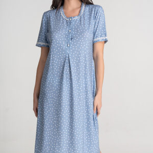 Βαμβακερό Νυχτικό με κοντό μανίκι και πατιλέτα GIOTA Homewear 3667.