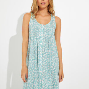 Φόρεμα με φαρδιά τιράντα HARMONY Homewear Mint Daisy 502610.