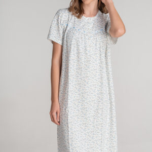 Κλασικό Νυχτικό με κοντό μανίκι GIOTA Homewear 801,φλοράλ.