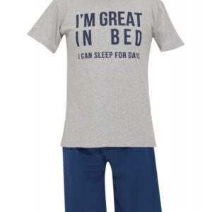 Ανδρική Βαμβακερή Πυζάμα με κοντό μανίκι και βερμούδα HARMONY Homewear 802302.