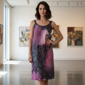 Φόρεμα με φαρδιά τιράντα PRIMAVERA Homewear Γ632,εμπριμέ.