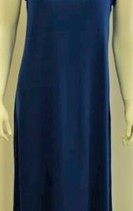 Maxi Φόρεμα με φαρδιά τιράντα BILLY'S Fashion 20029,μπλε.