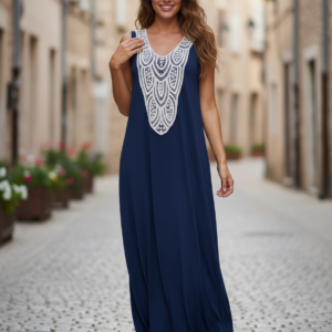 Maxi Φόρεμα BILLY'S Fashion 19128,μπλε.