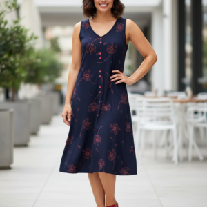 Φόρεμα κουμπωτό με φαρδύ ώμο LANES Homewear 2978.