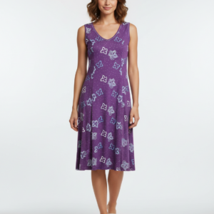 Φόρεμα με φαρδύ ώμο LANES Homewear 2981,μωβ.