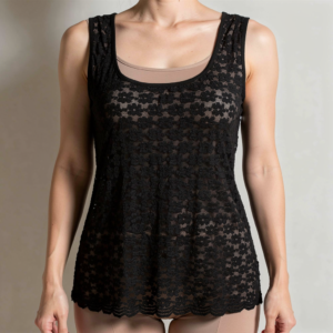 Top-Outwear με φαρδύ ώμο και δαντέλα LOVABLE Intimo 31910,μαύρο.