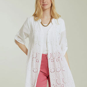 Βαμβακερό Καφτάνι SECRET GARDEN 3002,One Size,λευκό.