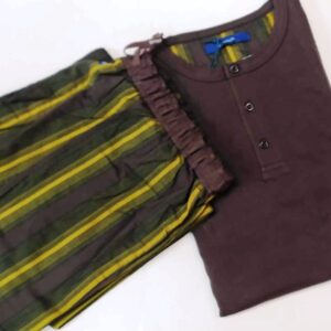 Βαμβακερή Ανδρική Πυζάμα GUASCH PZ 122-205,καφέ.