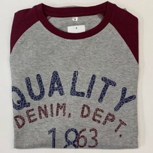 Βαμβακερή Ανδρική Πυζάμα με λαιμόκοψη ALAN BROWN 3.LO.PYK,γκρι/μπορντώ.