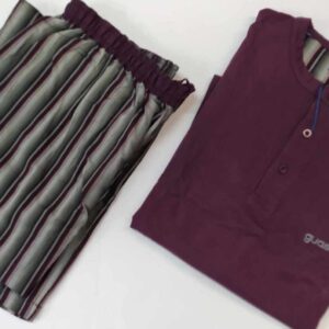 Βαμβακερή Ανδρική Πυζάμα GUASCH PZ 122-146,φούξια/μπορντώ.