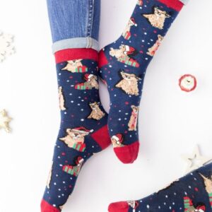 Γυναικείες Χριστουγεννιάτικες fashion κάλτσες John Frank LION Βαμβακερές