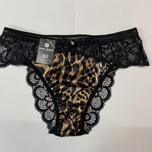 Γυναικείο Slip με δαντέλα FREE MOVE 24200,μαύρο/λεοπάρ.