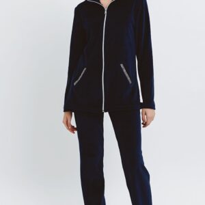 Βελούδινη Γυναικεία Φόρμα GIOTA Homewear 3890,σκούρο μπλε.