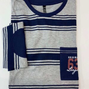 Βαμβακερή Ανδρική Πυζάμα ALAN BROWN 2.BALL.PY,γκρι/μπλε.