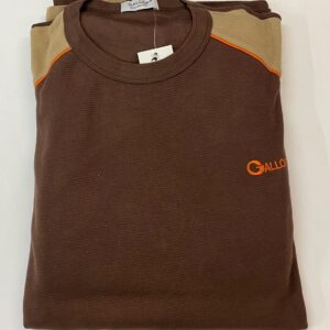 Βαμβακερή Ανδρική Πυζάμα με λαιμόκοψη GALLOP Homewear P2847,καφέ.