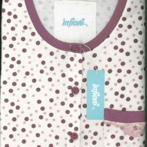 Βαμβακερή Γυναικεία Πυζάμα κουμπωτή IN FIORE Tennis 65.1664,Nougat.