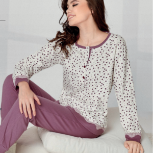 Βαμβακερή Γυναικεία Πυζάμα με λάστιχο IN FIORE 65.1663-1736.