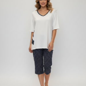 Βαμβακερή Γυναικεία Πυζάμα με Κάπρι παντελόνι SCHERZO Homewear 2479.