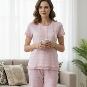 Γυναικεία Πυζάμα με Κάπρι παντελόνι GIOTA Homewear 1338.