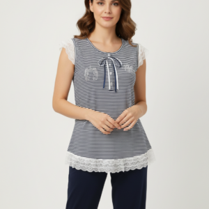 Βαμβακερή Γυναικεία Πυζάμα με Κάπρι παντελόνι SCHERZO Homewear 3711.