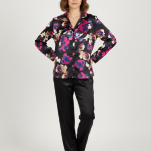 Σατέν Γυναικεία Πυζάμα Κουμπωτή HARMONY Homewear 605501.