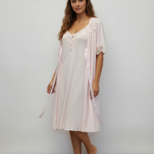 Σετ Ρόμπα-Νυχτικό CLAIRE Katrania 4422,ροζ απαλό.