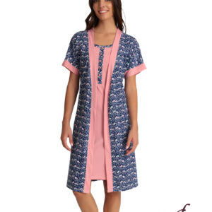 Σετ Ρόμπα-Νυχτικό LYDIA Creations 24049,ροζ φλοράλ.