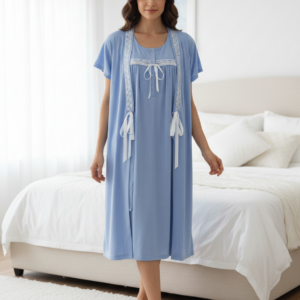 Σετ Ρόμπα-Νυχτικό SCHERZO Homewear 3488/3489,σιέλ.