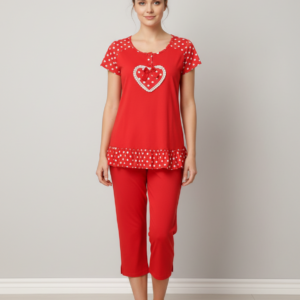 Γυναικεία Πυζάμα με Κάπρι παντελόνι CLAIRE Katrania 8876.