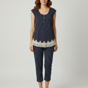 Γυναικεία Πυζάμα με Κάπρι παντελόνι CLAIRE Katrania 7284.