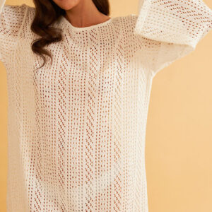 Πλεκτό Καφτάνι-Beachwear HARMONY Swimwear 506643,white.