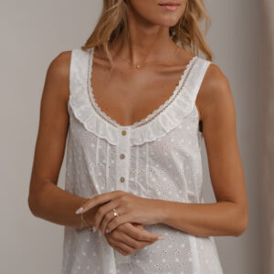 Κοντό Νυχτικό με πατιλέτα MIRA Homewear 3037,λευκό.