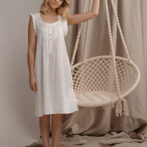 Νυχτικό με πατιλέτα MIRA Homewear 3064,λευκό.