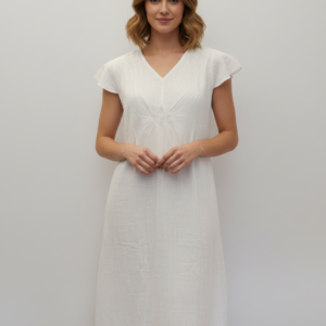 Νυχτικό με ζαπονέ μανίκι LILLY WHITE Homewear 8211-3838,ιβουάρ.