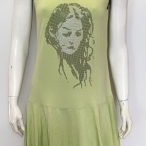 Κοντό Φόρεμα,χωρίς μανίκι, CLAIRE Katrania 9666,λαχανί.