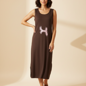 Maxi Φόρεμα BILLY'S Fashion 2565,καφέ.